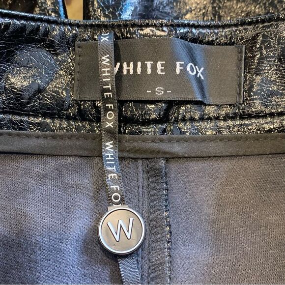 White Fox Faux Leather Pants Black High Rise Size Small - Picture 5 of 8